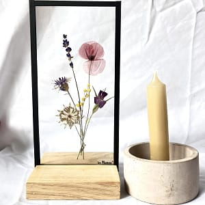 Lijst met lavendel,  klaproos en mimosa 10 x 20
