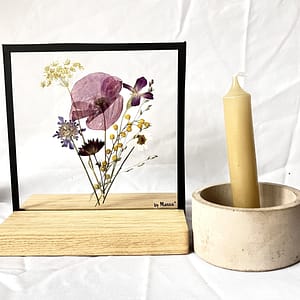 Plukboeket met o.a. klaproos, mimosa en bolderik 15 x 15