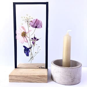 Lijst met boeket van gedroogde bloemen