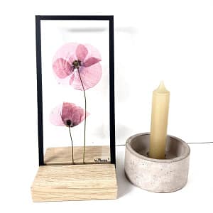 10 x 20 Lijst met 2 klaprozen