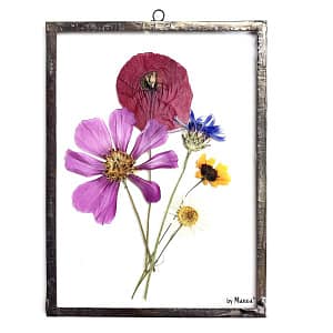 Hanglijst 15 x 20 plukboeket met cosmea en klaproos