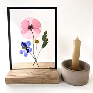 15 x 20 plukboeket met klaproos en ridderspoor