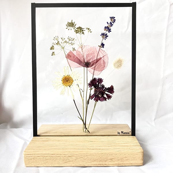 Plukboeket met klaproos en margriet 15 x 20